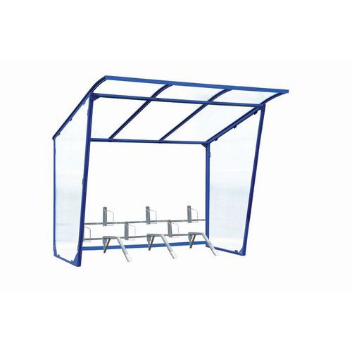 Abri cycles à toiture inclinée - Avec support cycles - Module suivant
