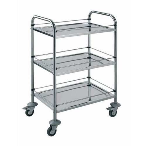 Chariot inox - 3 plateaux - Force 60 kg