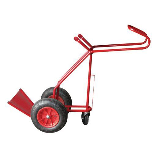 Diable porte-bouteille avec béquille en acier 250 kg - Roues pneumatiques