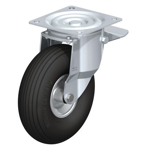 Roulette pivotante à platine et frein - Charge 75 à 250 kg