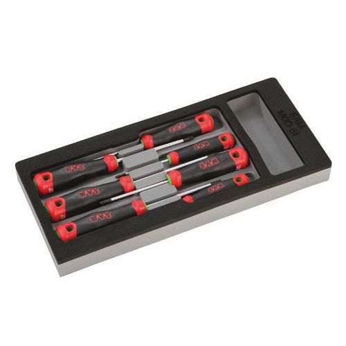 Jeu de 7 tournevis S1 Torx en module mousse _ T-XJ7MMZ Jeu de 7 tournevis S1 Torx en module mousse _ T-XJ7MMZ