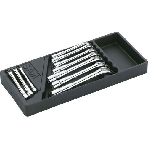 Jeux de 10 clés à pipe débouchées polies 6 pans