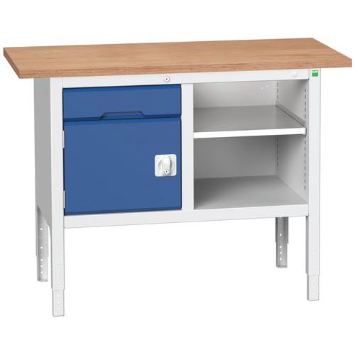 Etabli monobloc Verso 1250x600x830-930mm - Bott