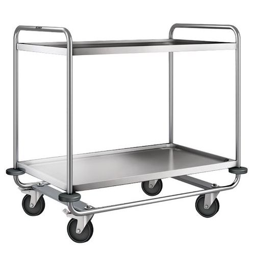 Chariot inox - 2 plateaux - Force 200 kg