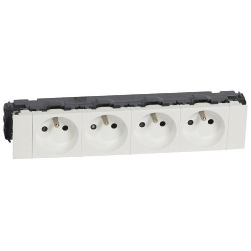 Prise pour goulotte Mosaic 4X2P+T Clip direct