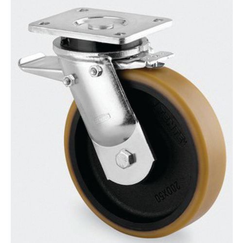 Roulette fonte pivotante - F:1100 à 1400 Kgs - Série 9651 - TENTE Roulette fonte pivotante - F:1100 à 1400 Kgs - Série 9651 - TENTE
