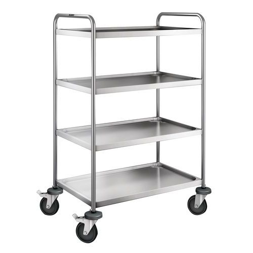 Chariot inox - 4 plateaux - Force 120 kg