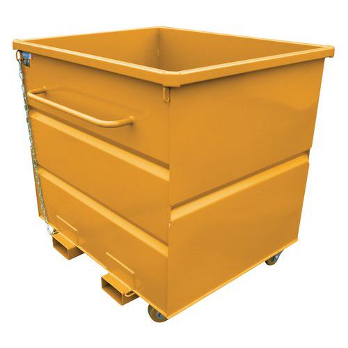 Benne pour chariot à tête rotative - Avec roulettes - 500 à 2000 L
