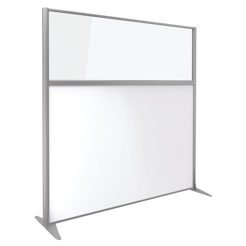 Cloison de séparation KP+ - Mélaminé avec verre - Hauteur 160 cm