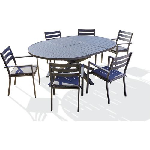 Table jardin Pelosa 199x145cm + 6 fauteuils - DCB Garden