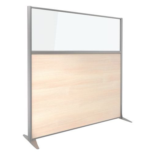 Cloison de séparation KP+ - Mélaminé avec verre - Hauteur 160 cm
