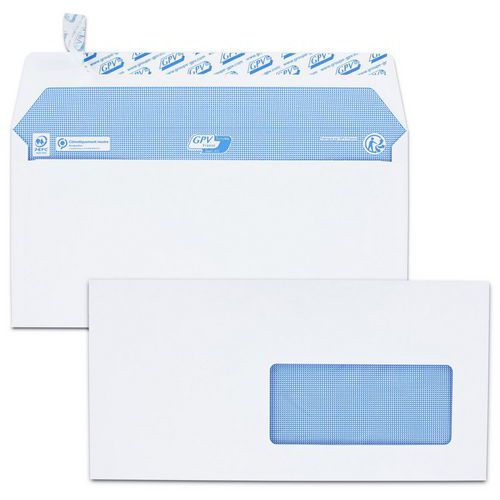 Enveloppe extra blanche fenêtre 45x100mm - Boîte de 200 - GPV Enveloppe extra blanche fenêtre 45x100mm - Boîte de 200 - GPV