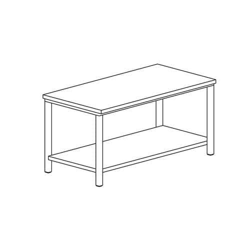 Table centrale avec étagère basse gamme 600- TE086/1