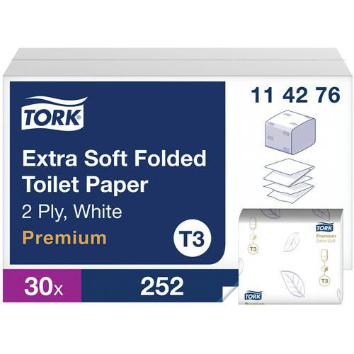 Papier toilette Premium extra doux Tork - Feuille
