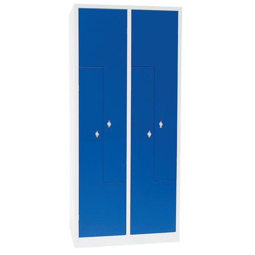 Vestiaire porte L métal - 2 colonnes 4 cases - Sur socle - Manutan