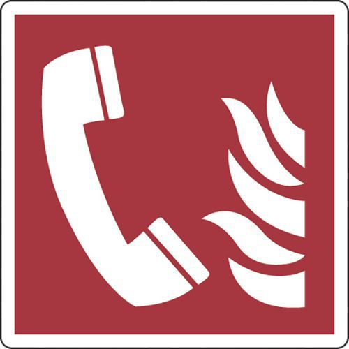Panneau incendie - Téléphone à utiliser en cas d'incendie - Adhésif