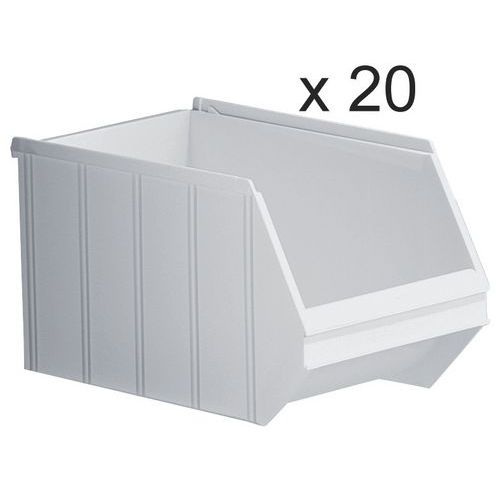 Bacs à bec empilables - Longueur 350 mm - 14 L - Lot de 20