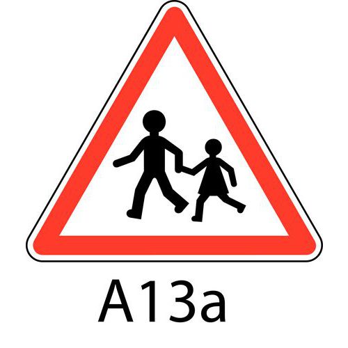 Panneau de signalisation de danger - A13a - Endroit fréquenté par les enfants