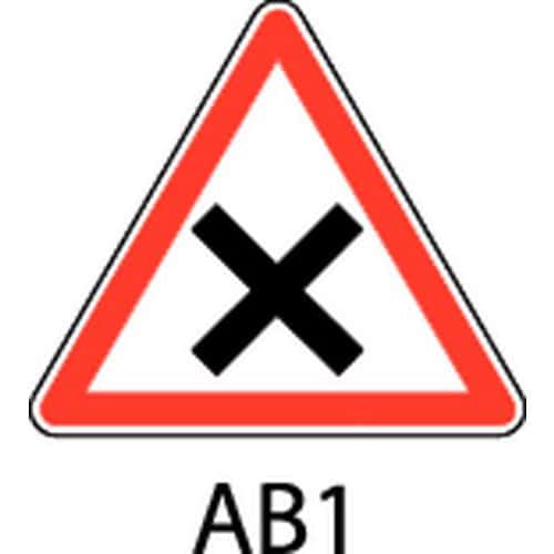 Panneau de signalisation de danger - AB1 - Cédez le passage à droite