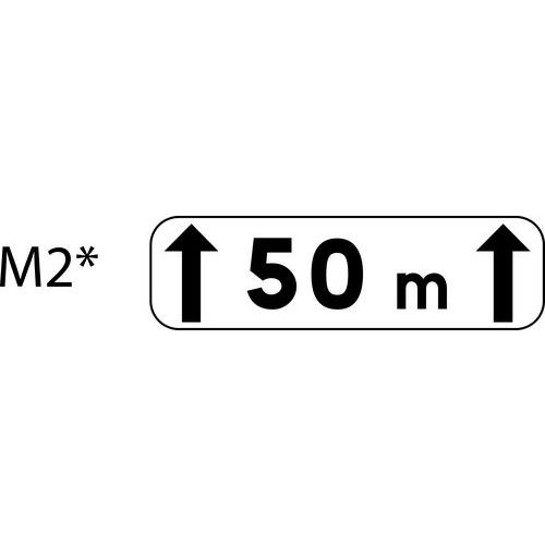 Panonceau pour panneaux de signalisation de type A, type AB, type C et CE - M2 - Indication d'étendue