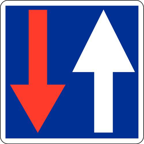 Panneau de signalisation d'indication - C18 - Priorité par rapport à la circulation venant en sens inverse