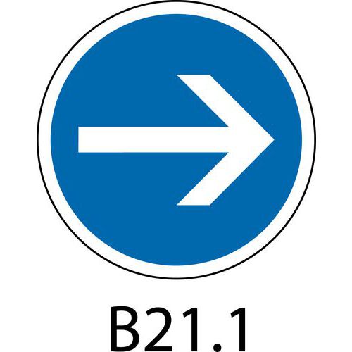 Panneau de signalisation d'obligation - B21.1 - Direction obligatoire à droite
