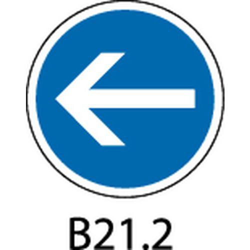 Panneau de signalisation d'obligation - B21.2 - Direction obligatoire à gauche