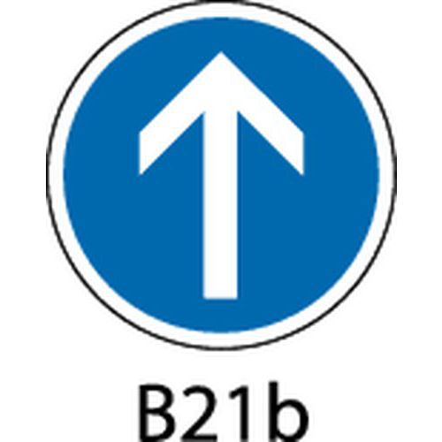 Panneau de signalisation d'obligation - B21b - Direction obligatoire à la prochaine intersection : tout droit