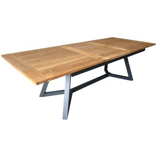 Table Agira 180/240 x 100 cm - teck/graphite