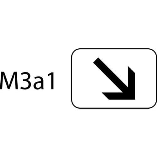 Panonceau pour panneaux de signalisation type B - M3a1 - Indication de la voie concernée par le panneau qu'il