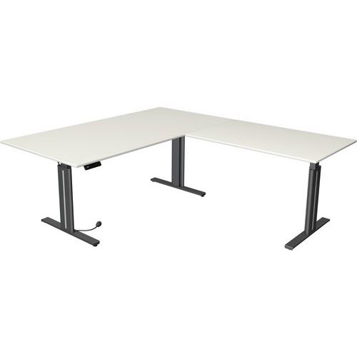 Bureau assis/debout Move 3 elegant, électr., L180xP80, ajout 100x60cm