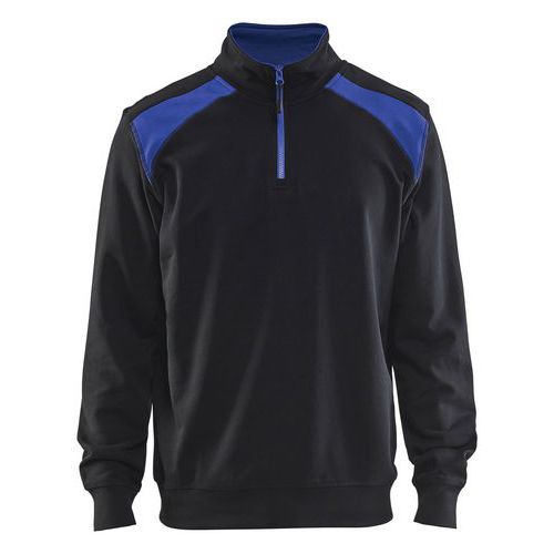 Sweat à col camionneur bicolore de grande taille en noir - Blåkläder