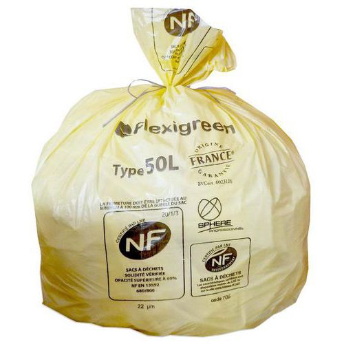 Sac poubelle - Déchets plastiques - Jaune - Jetsac Sac poubelle - Déchets plastiques - Jaune - Jetsac