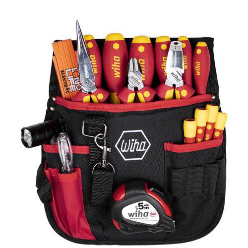 Jeu de 18 outils pour électricien en sacoche ceinture - WIHA