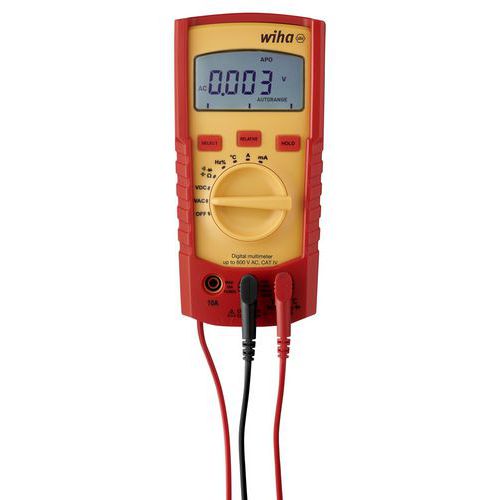 Multimètre numérique jusqu'à 600V Catégorie IV avec 2 piles AAA - WIHA