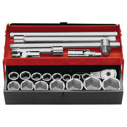 Coffret douilles 3/4 6 pans métriques