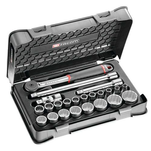 Coffret douilles 1/2 12 pans métriques - S.161-3P12 Coffret douilles 1/2 12 pans métriques - S.161-3P12