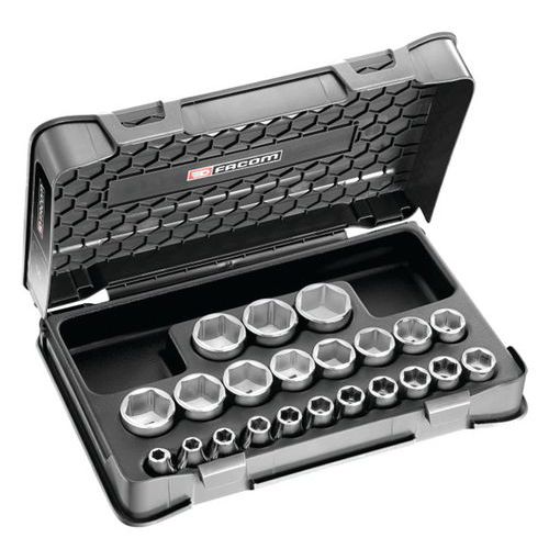 Coffret douilles 1/2 6 pans métriques - 22 piéces - S.401B Coffret douilles 1/2 6 pans métriques - 22 piéces - S.401B