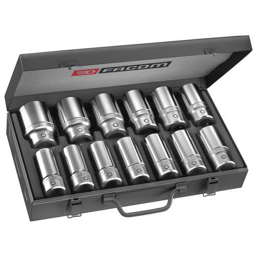 Coffret douilles 3/4 longues 6 pans métriques
