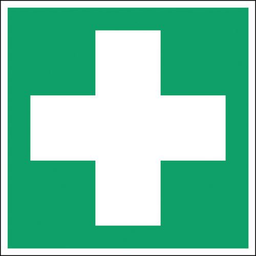 Panneau secours et évacuation carré - Premier secours - Photoluminescent rigide