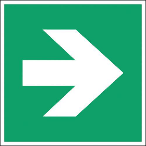 Panneau évacuation - Flèche directionelle droite - Rigide