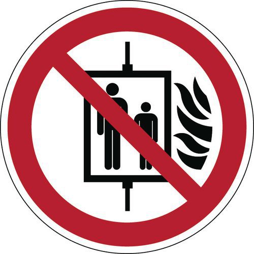 Panneau interdiction - Ne pas utiliser ascenseur en cas incendie - Rigide