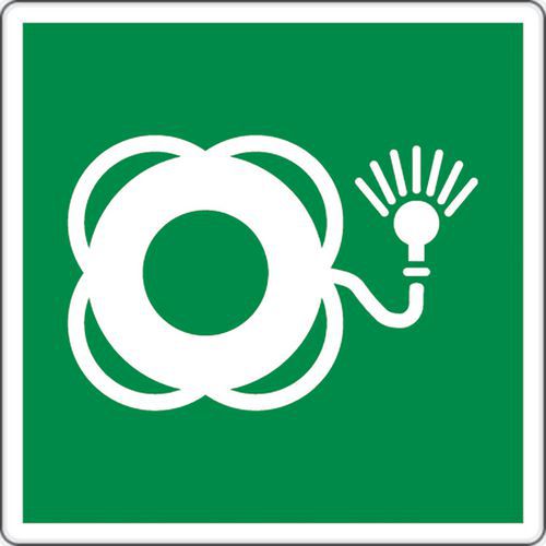 Panneau évacuation - Bouée sauvetage avec balise lumineuse - Aluminium Panneau évacuation - Bouée sauvetage avec balise lumineuse - Aluminium