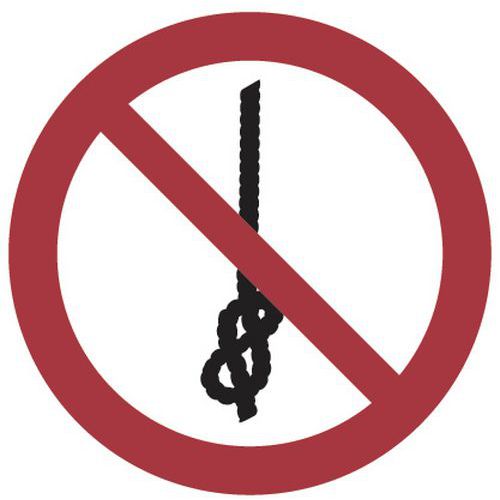 Panneau interdiction - Défense de nouer la corde - Aluminium