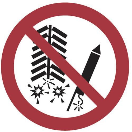Panneau interdiction - Ne pas allumer feux d'artifice - Aluminium