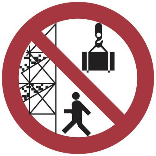 Panneau interdiction - Ne pas passer sous charpentes - Aluminium