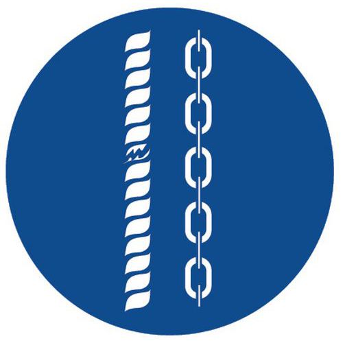 Panneau obligation - Contrôler câbles et chaînes - Aluminium