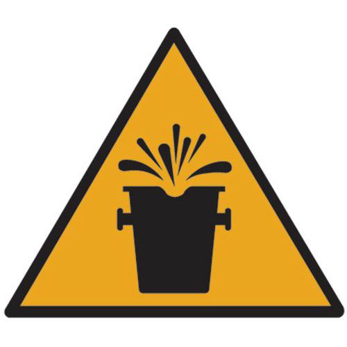 Panneau danger - Projections liquides brûlants - Aluminium Panneau danger - Projections liquides brûlants - Aluminium