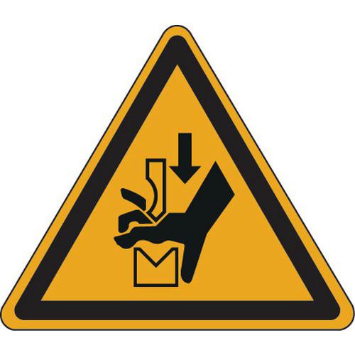 Panneau danger - Risque écrasement des mains - Aluminium