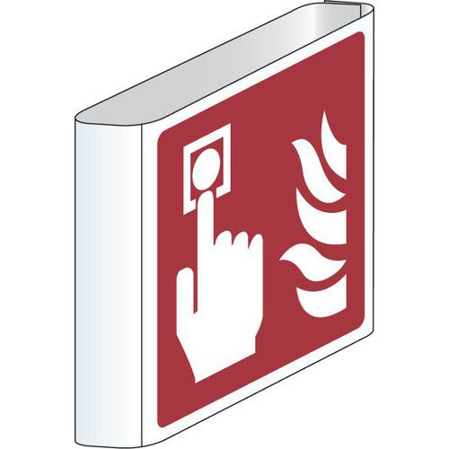 Panneau incendie - Alarme (drapeau) - Aluminium